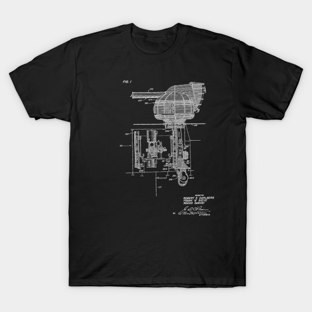 Missile Launcher Vintage Patent Hand Drawing T-Shirt by TheYoungDesigns